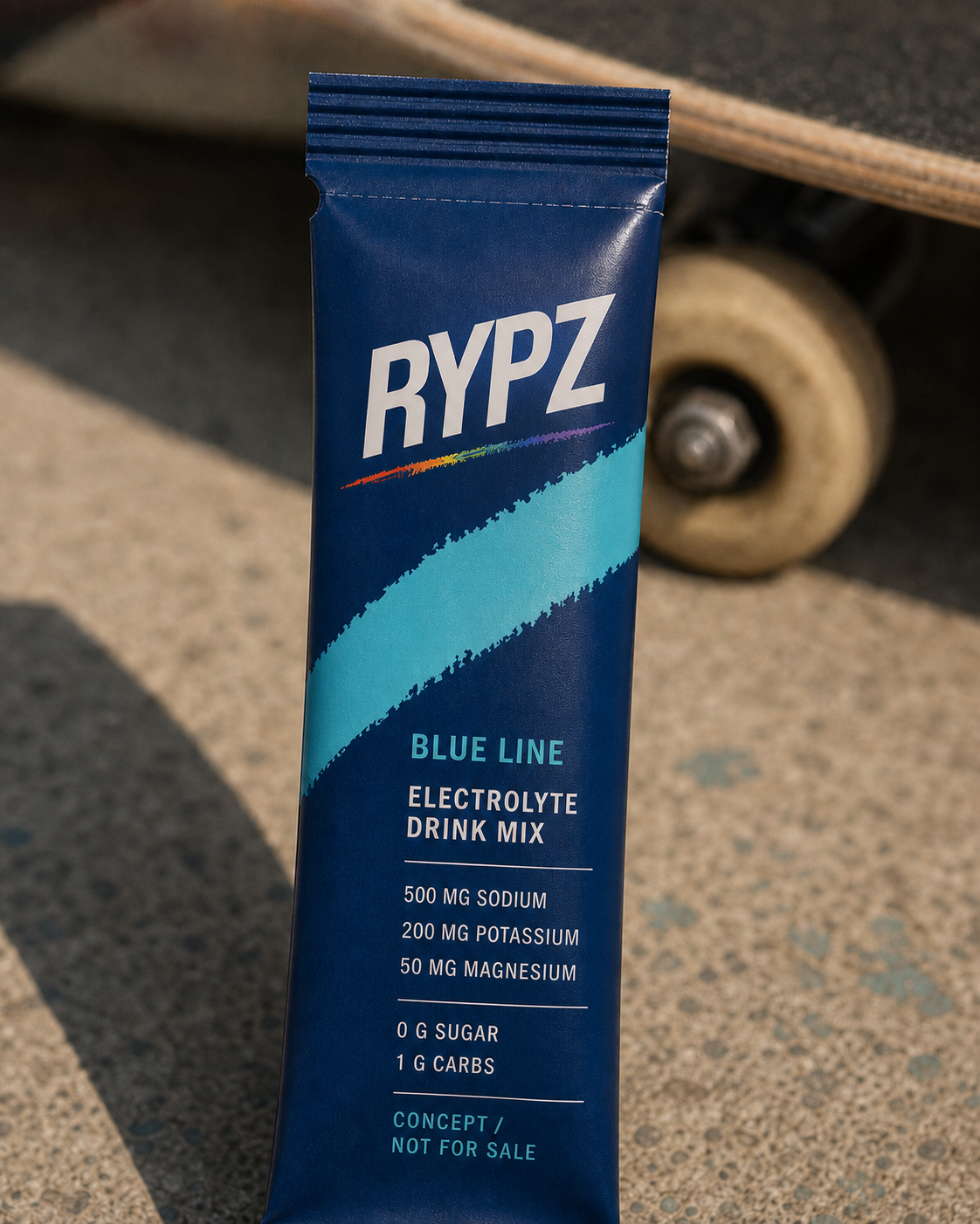 Macro RYPZ Blue Line pack with score line and shallow tear notch